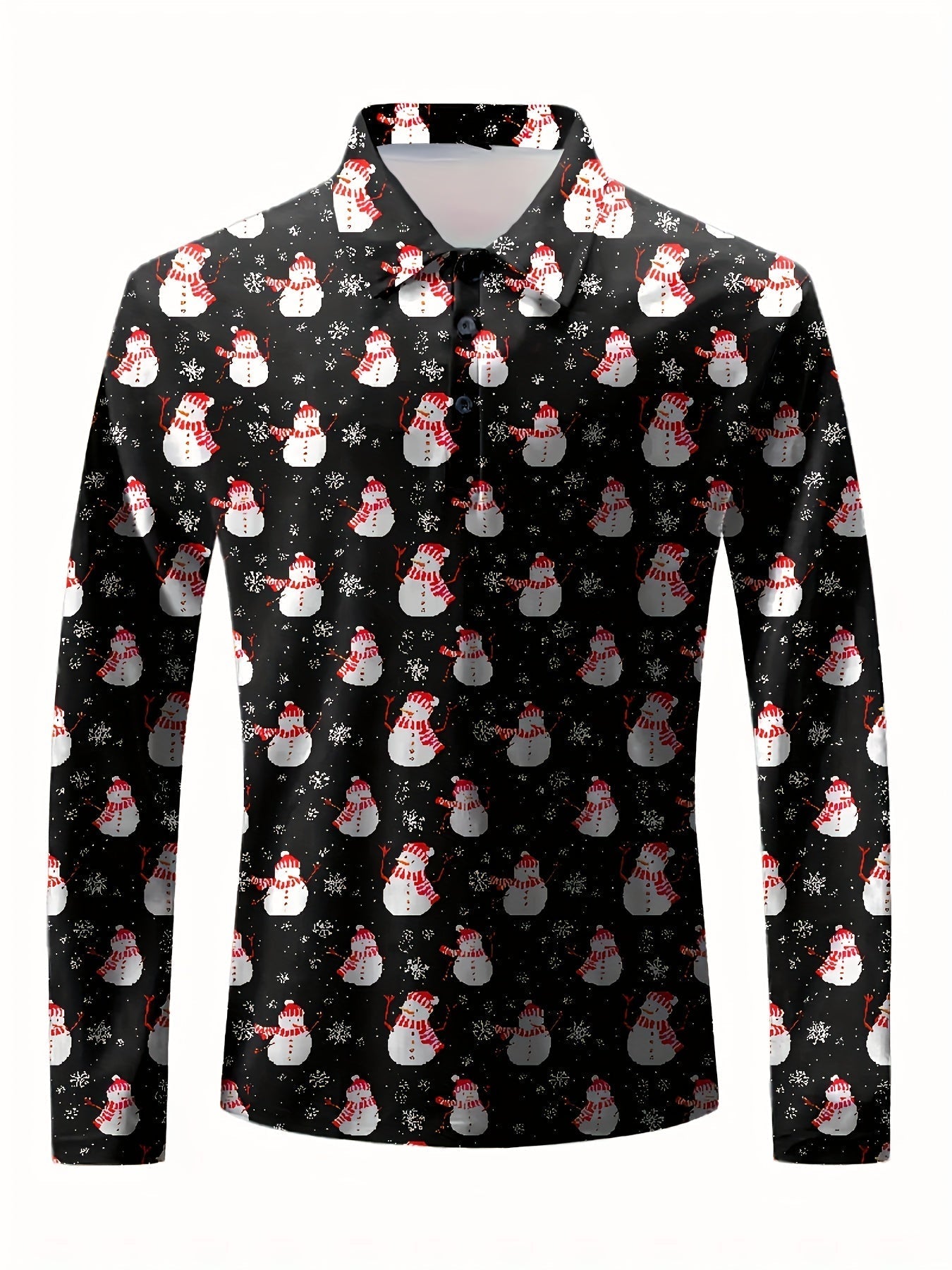 Pim | Casual shirt with Santa print and button closure