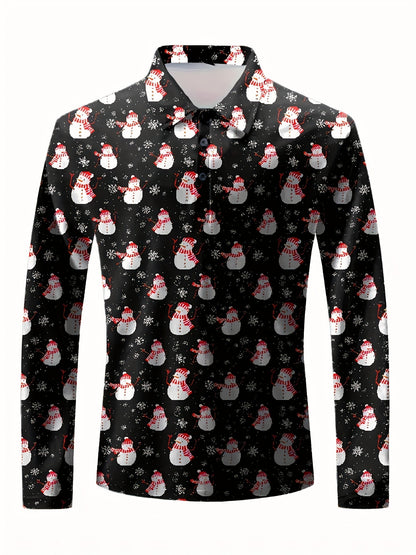 Pim | Casual shirt with Santa print and button closure