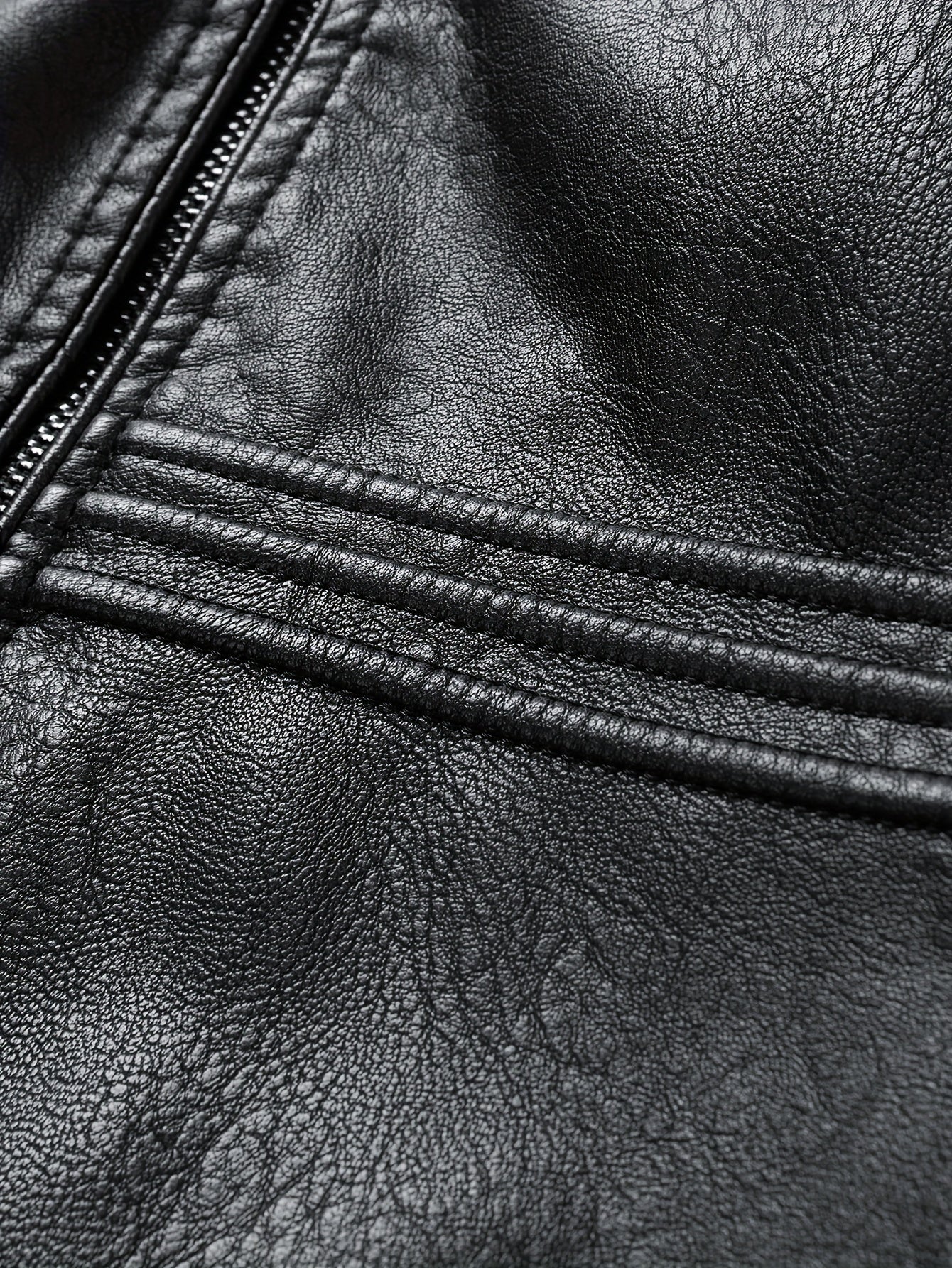 Pim | Men's PU Leather Jacket with Zip Pockets