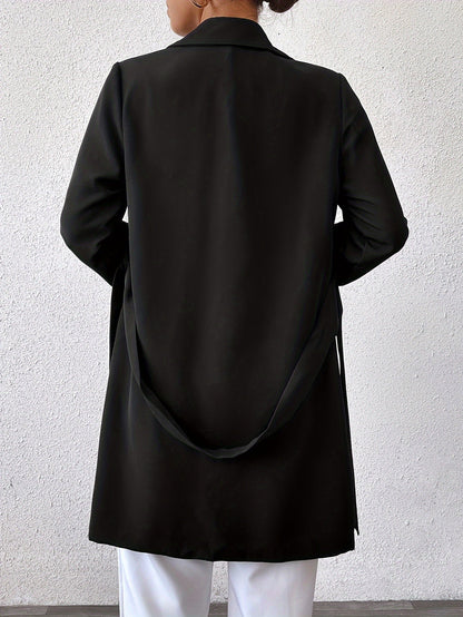Remy | Reversible Long Coat with Tie Waist