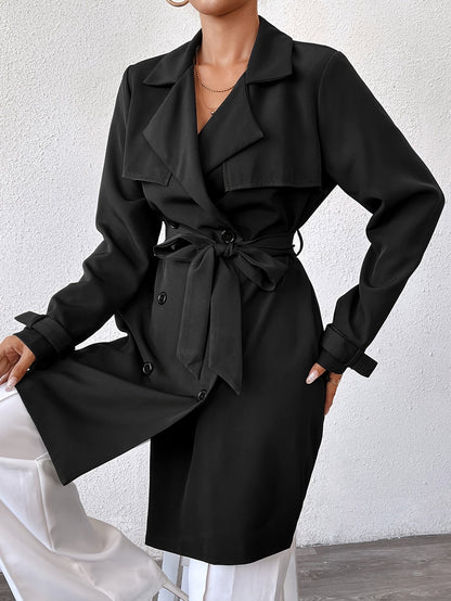 Remy | Reversible Long Coat with Tie Waist