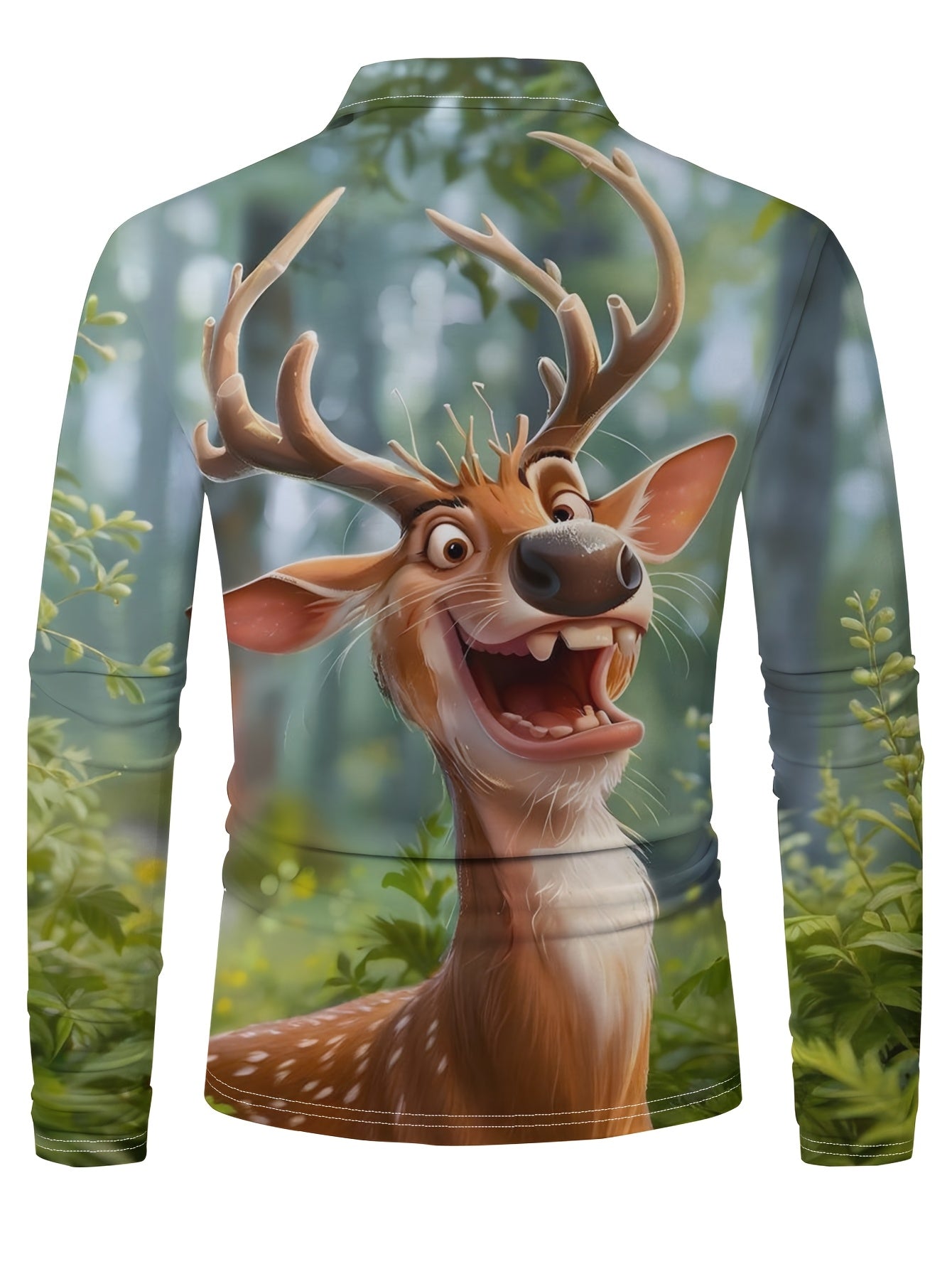 Rens | Men's Christmas Shirt with Reindeer Print and Long Sleeves