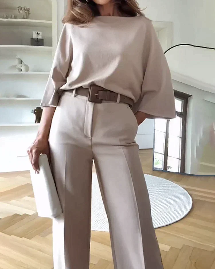 Roberta | Elegant two-piece grey women's set