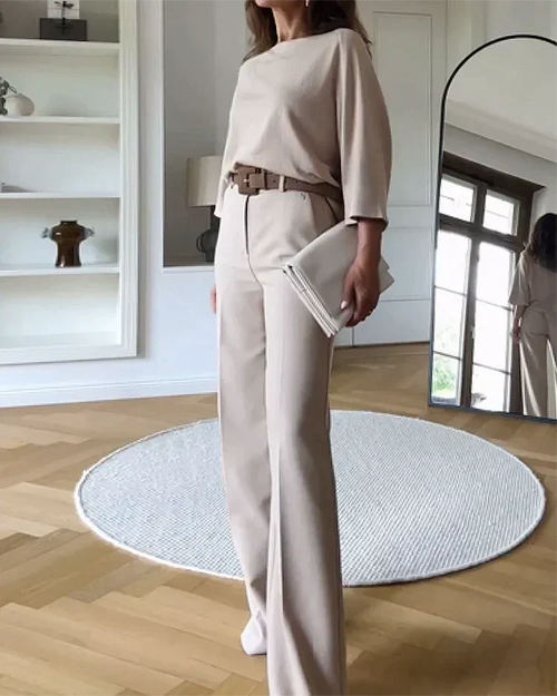 Roberta | Elegant two-piece grey women's set