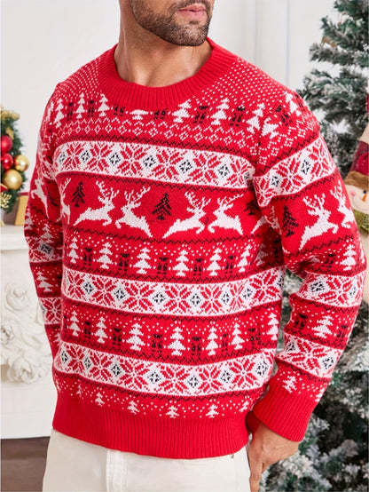Ruben | Festive Christmas Knitted Men's Jumper with Reindeer Design