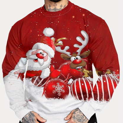 Ruben | Men's Santa and Reindeer Crewneck Sweatshirt