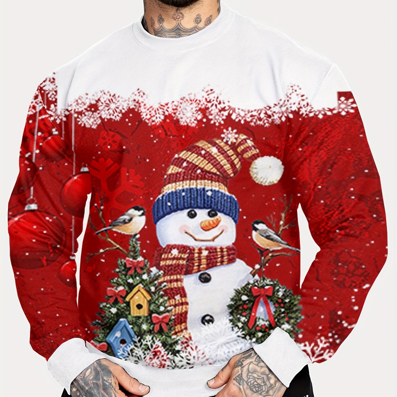 Ruben | Men's Santa and Reindeer Crewneck Sweatshirt