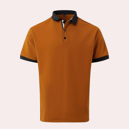 Ruben | Orange Men’s Summer Shirt with Short Sleeves