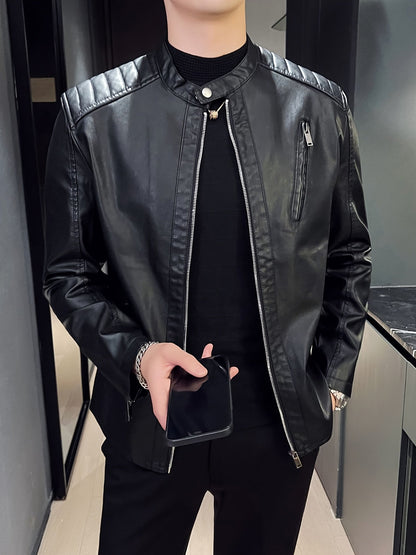Ruben | Stylish PU Leather Men's Motorcycle Jacket with Pockets
