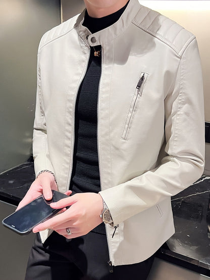 Ruben | Stylish PU Leather Men's Motorcycle Jacket with Pockets