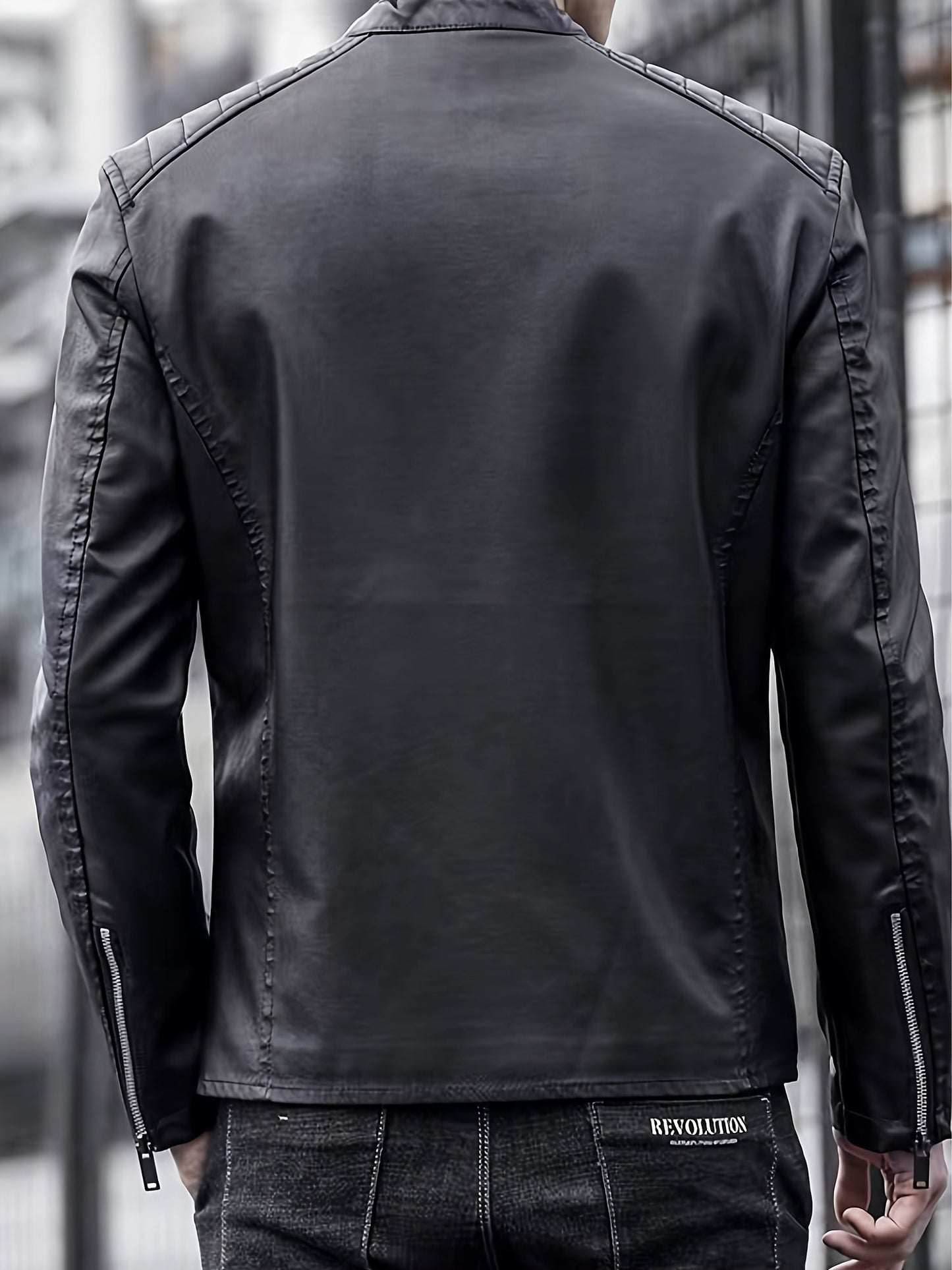 Ruben | Stylish PU Leather Men's Motorcycle Jacket with Pockets