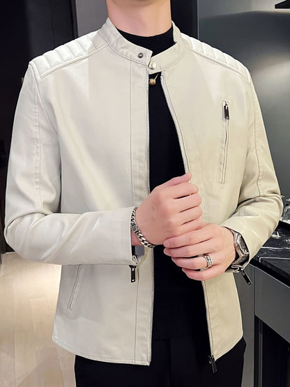 Ruben | Stylish PU Leather Men's Motorcycle Jacket with Pockets