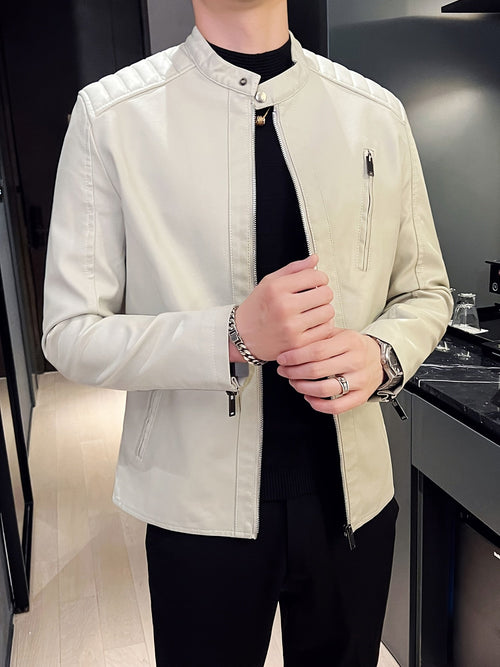 Ruben | Stylish PU Leather Men's Motorcycle Jacket with Pockets