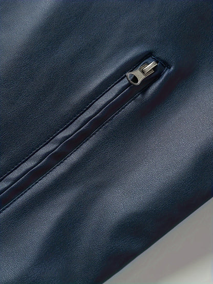 Ruben | Stylish PU Leather Jacket with Colour Blocks and Multi-Zip Design