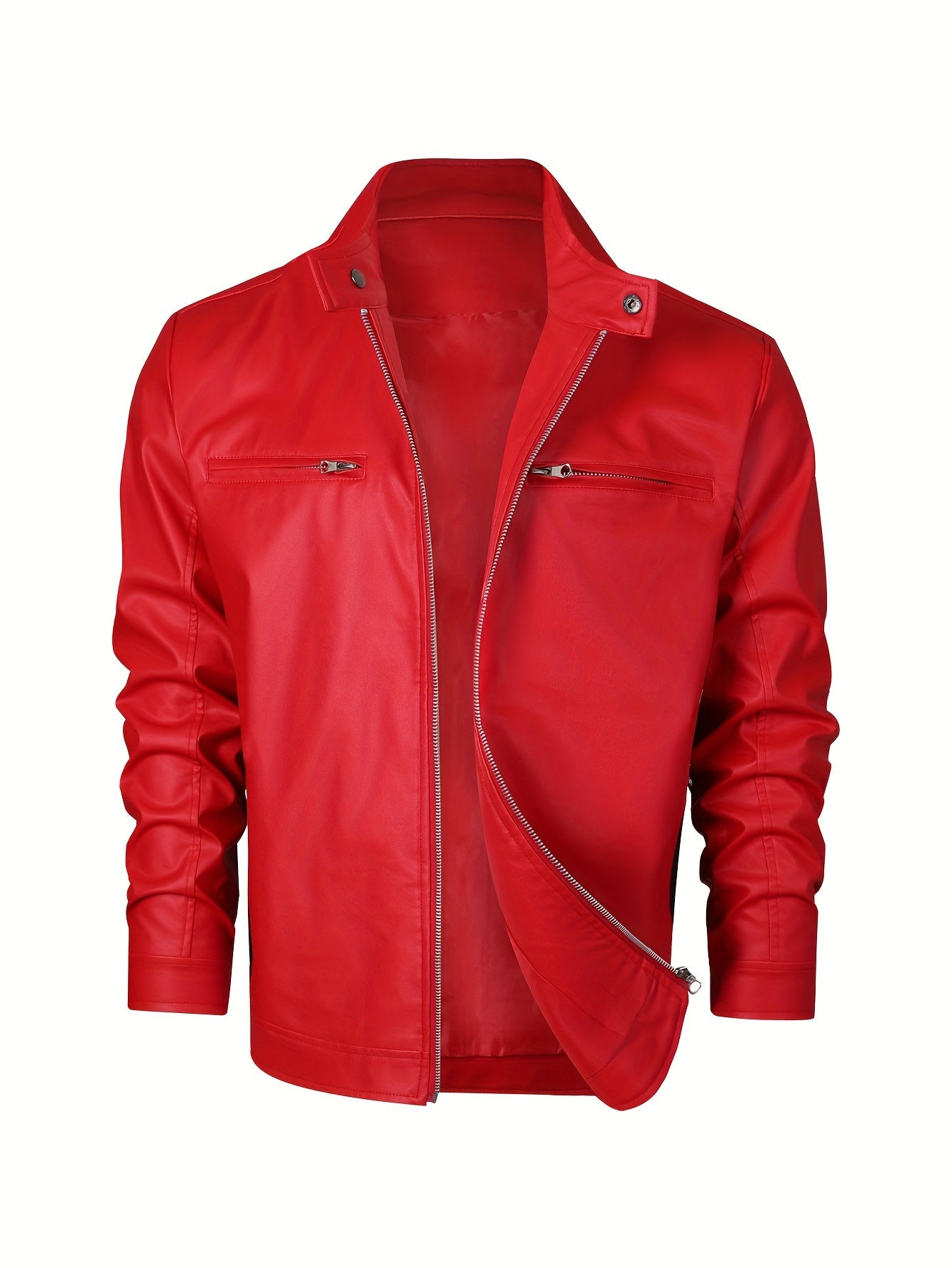 Ruben | Stylish PU Leather Jacket with Colour Blocks and Multi-Zip Design