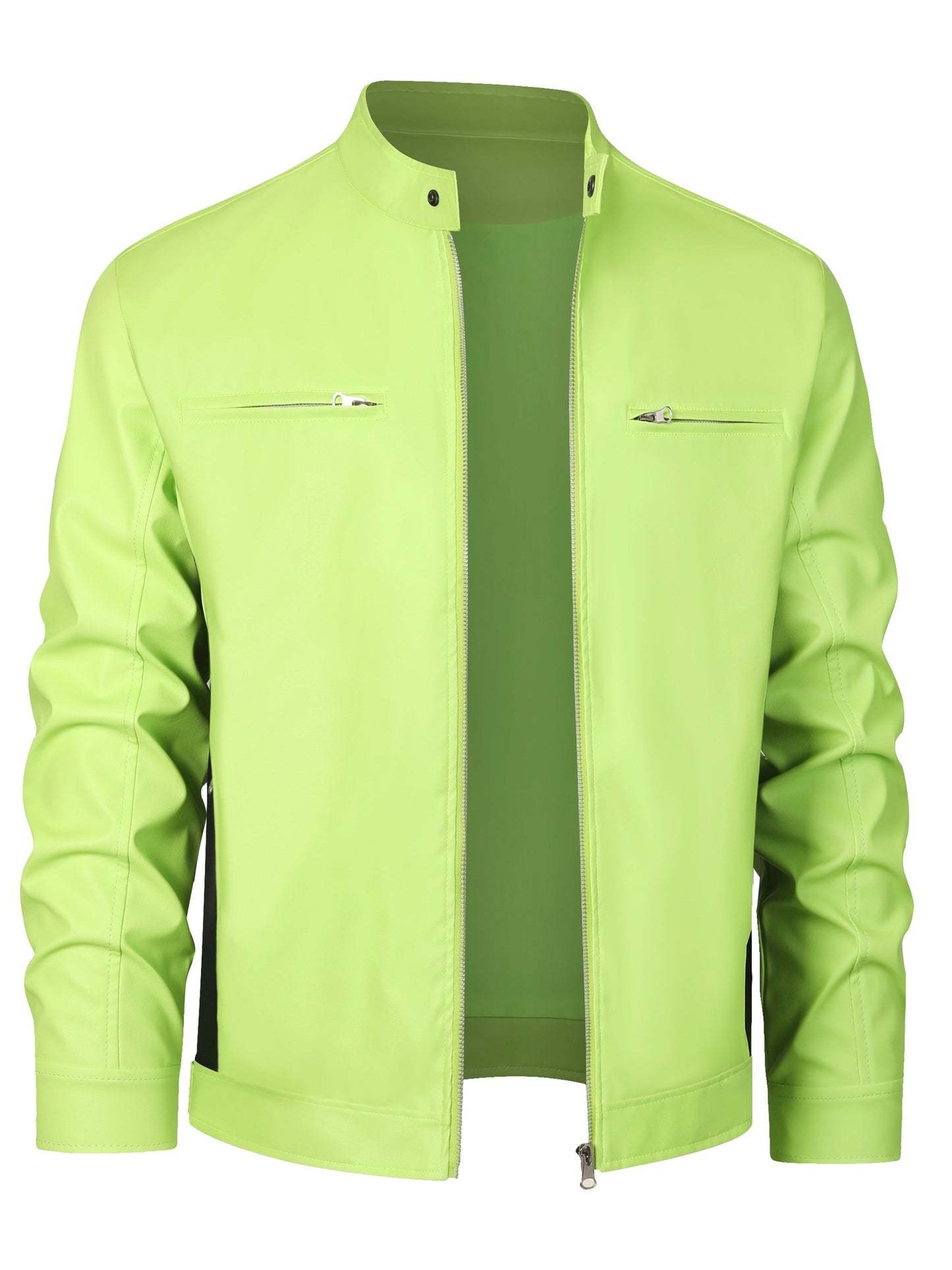 Ruben | Stylish PU Leather Jacket with Colour Blocks and Multi-Zip Design