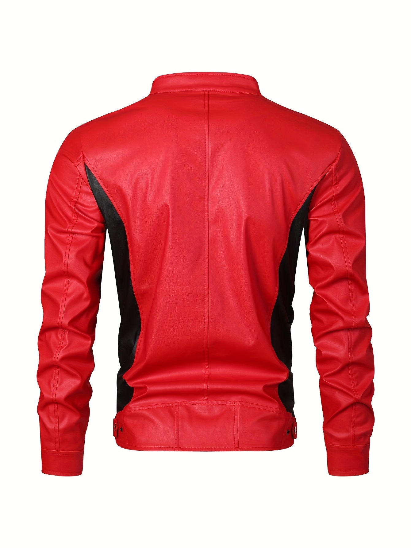 Ruben | Stylish PU Leather Jacket with Colour Blocks and Multi-Zip Design