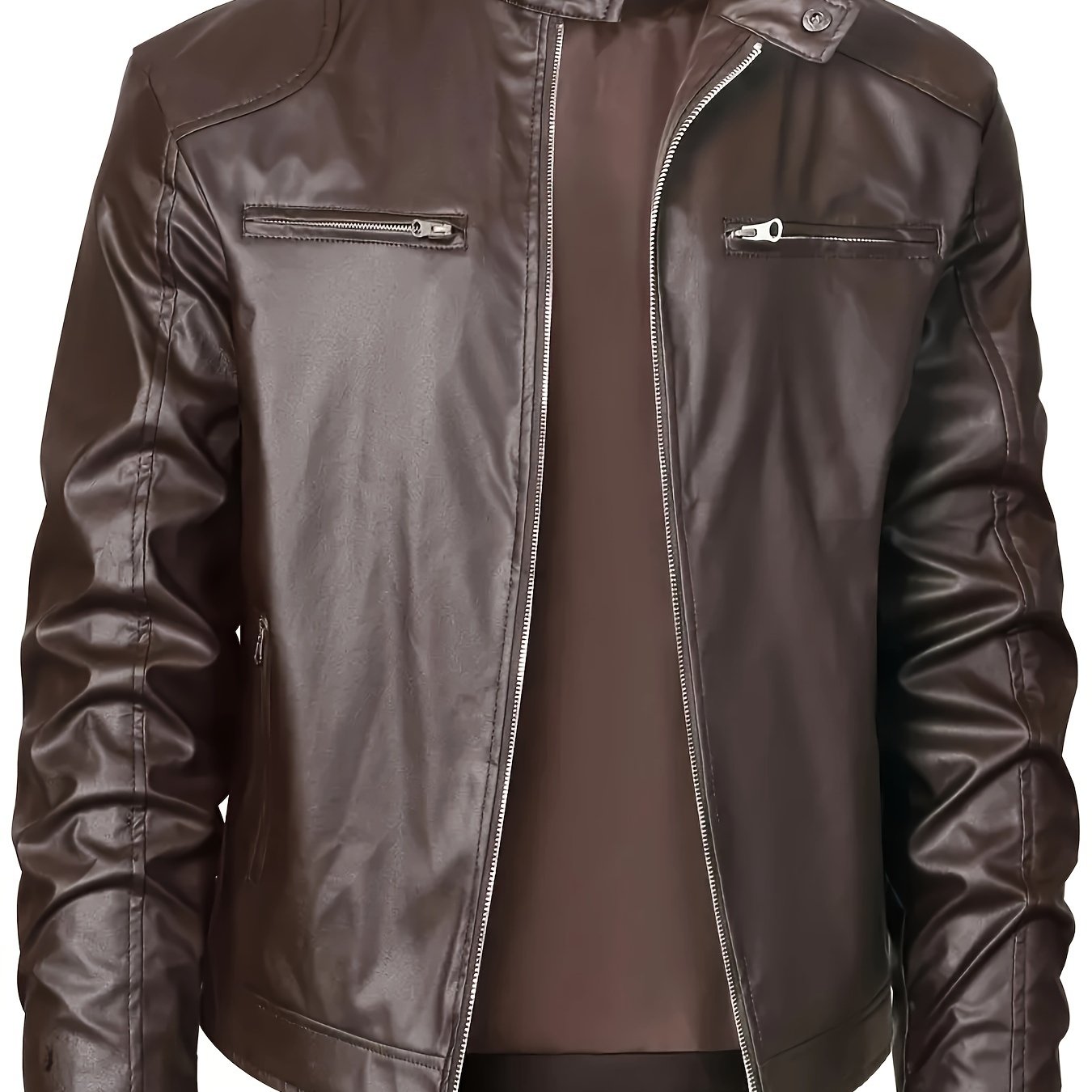 Ruben | Stylish PU Leather Jacket with Colour Blocks and Multi-Zip Design