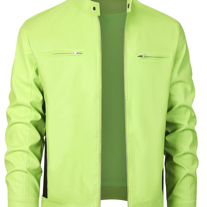 Ruben | Stylish PU Leather Jacket with Colour Blocks and Multi-Zip Design