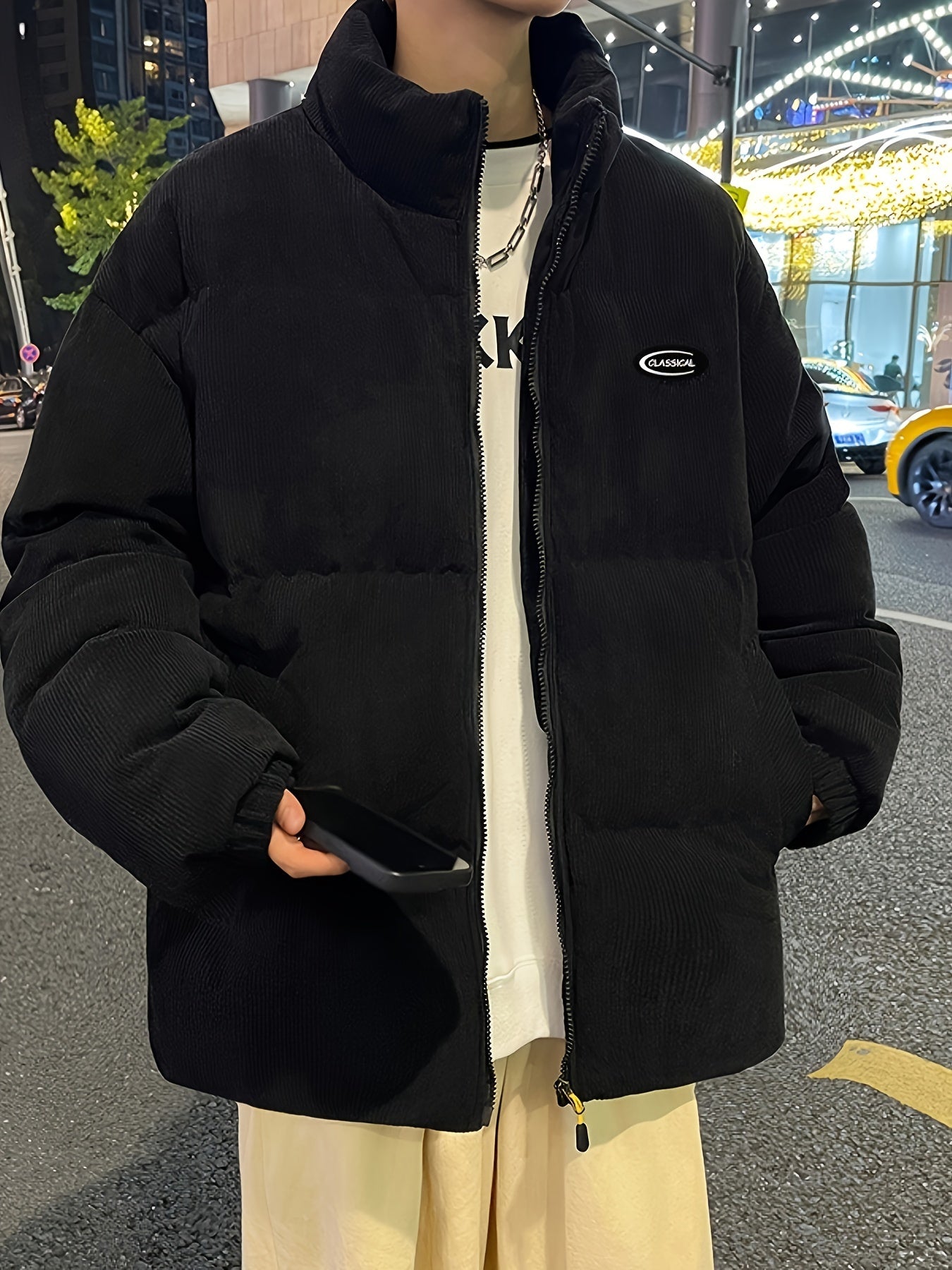 Sara | Corduroy Winter Coat with Shoulder Bag