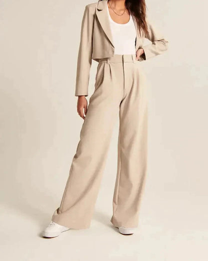 Saskia | High Waist Wide Leg Trousers