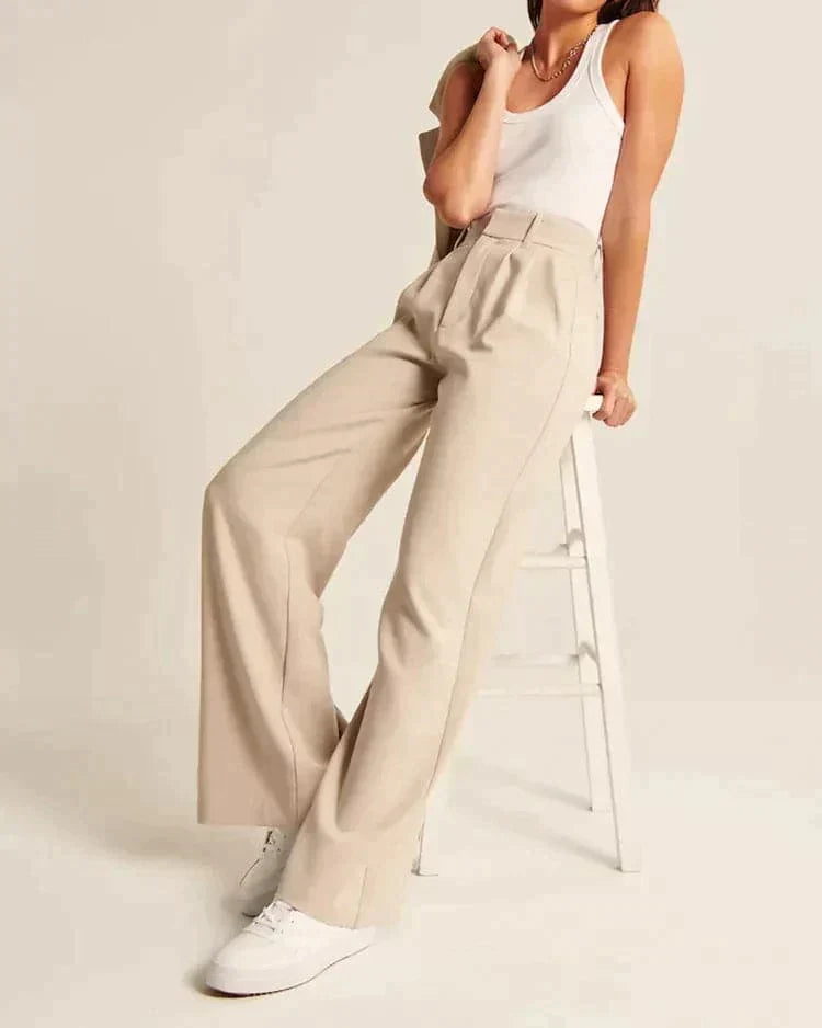 Saskia | High Waist Wide Leg Trousers