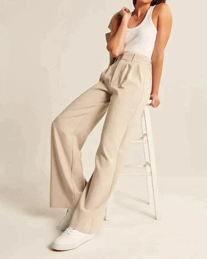Saskia | High Waist Wide Leg Trousers