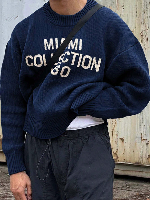 Sem | Men's American street style knitted jumper with round neck