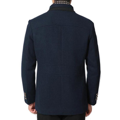 Sjoerd | Wool Cashmere Removable Scarf Coat for Men