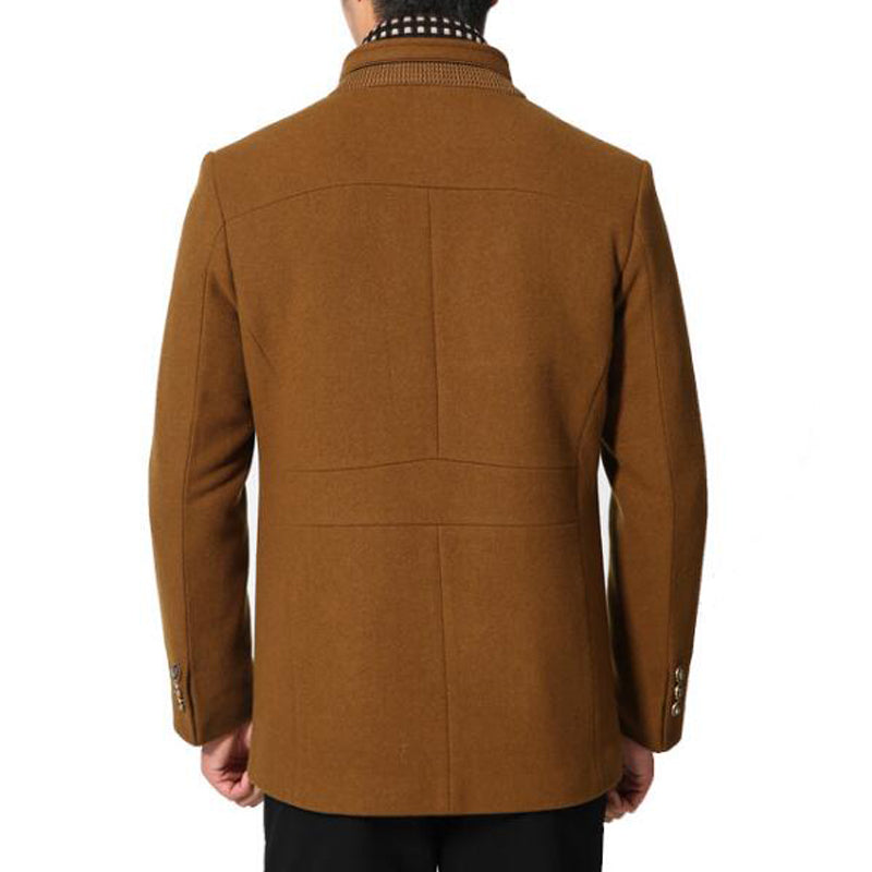 Sjoerd | Wool Cashmere Removable Scarf Coat for Men