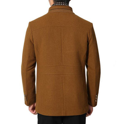 Sjoerd | Wool Cashmere Removable Scarf Coat for Men