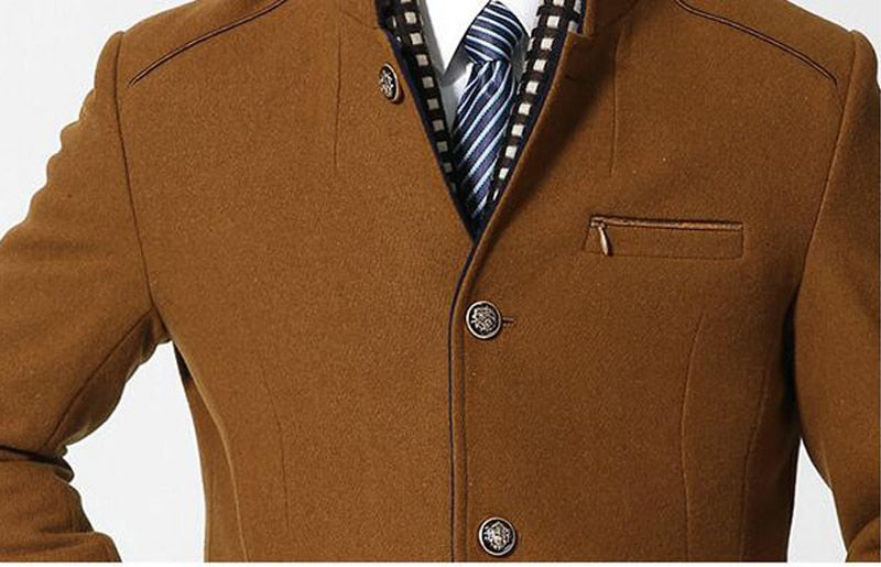 Sjoerd | Wool Cashmere Removable Scarf Coat for Men