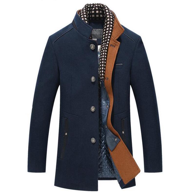 Sjoerd | Wool Cashmere Removable Scarf Coat for Men