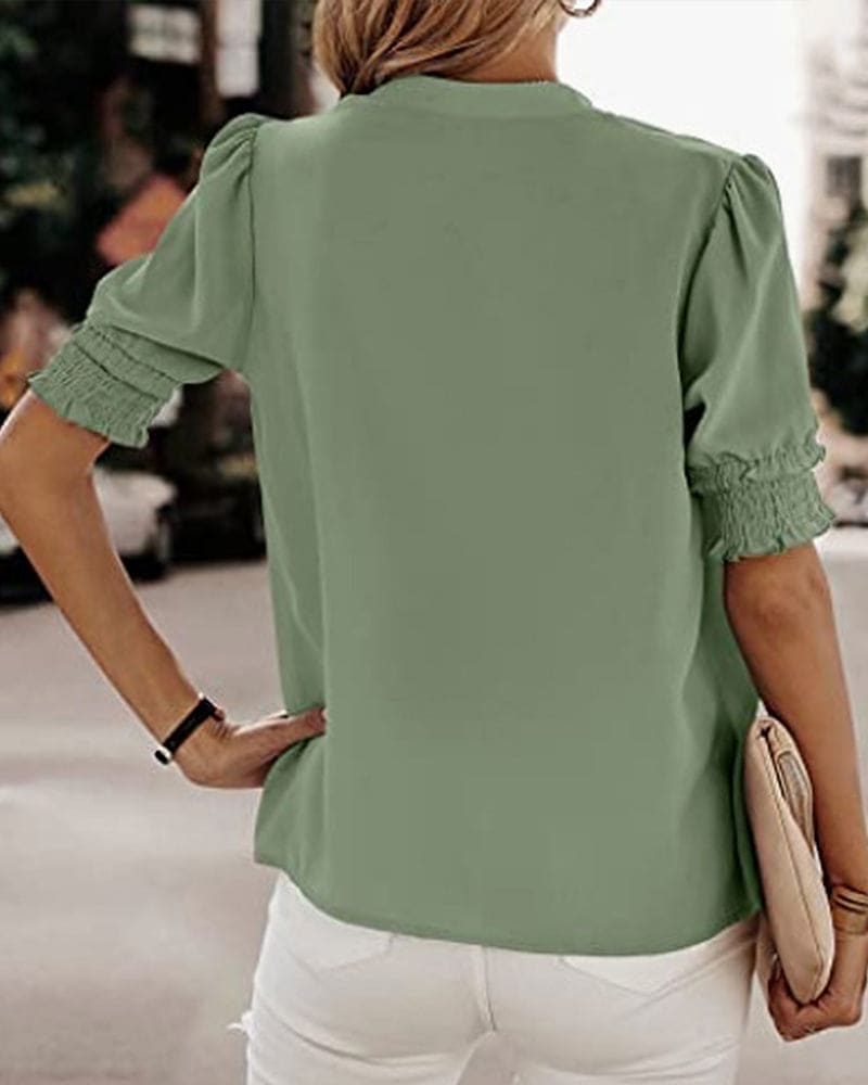 Sofie | Blouse with Short Sleeves and V-Neck