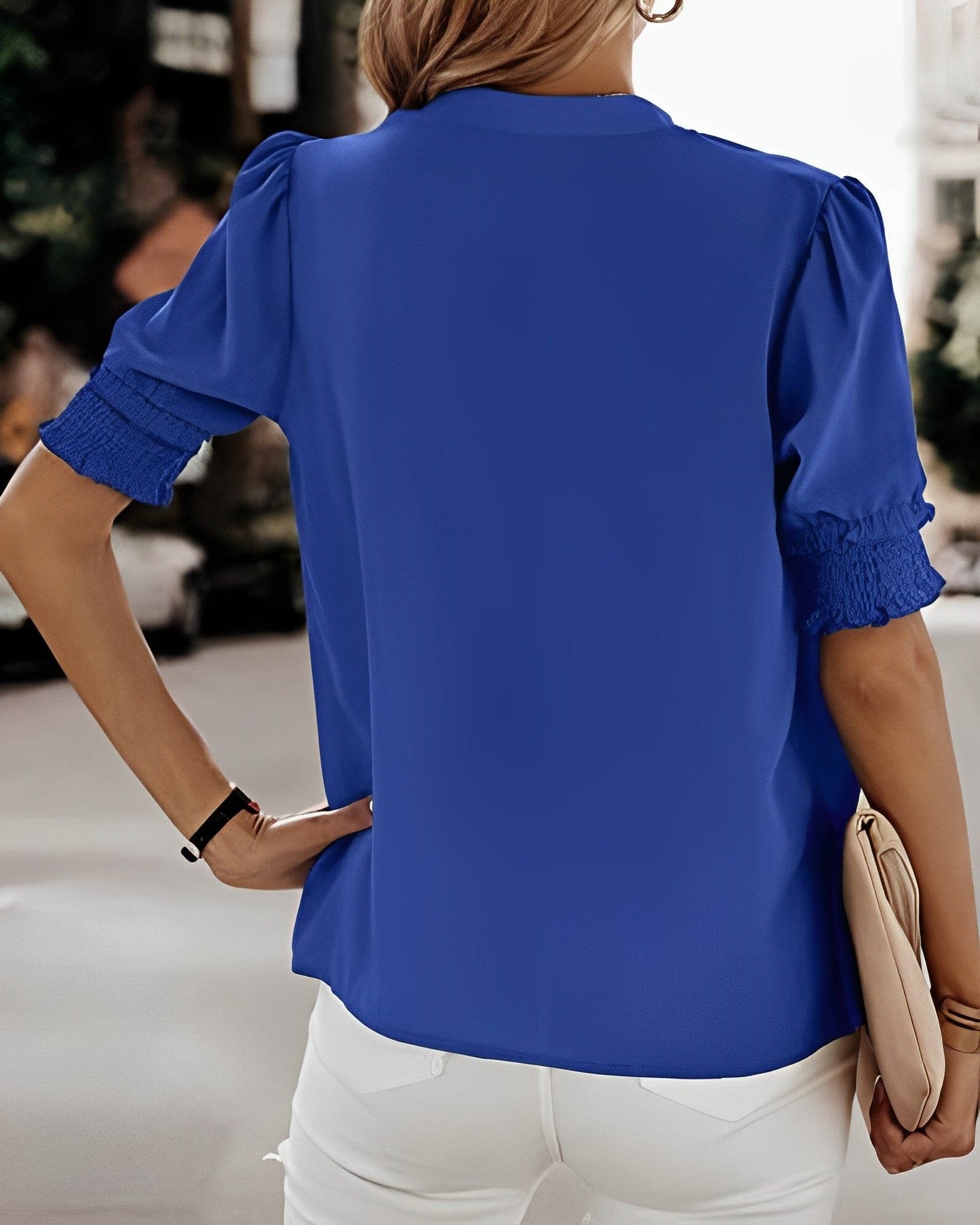 Sofie | Blouse with Short Sleeves and V-Neck