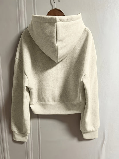 Sophie | Plain hoodie with zip and drawstring