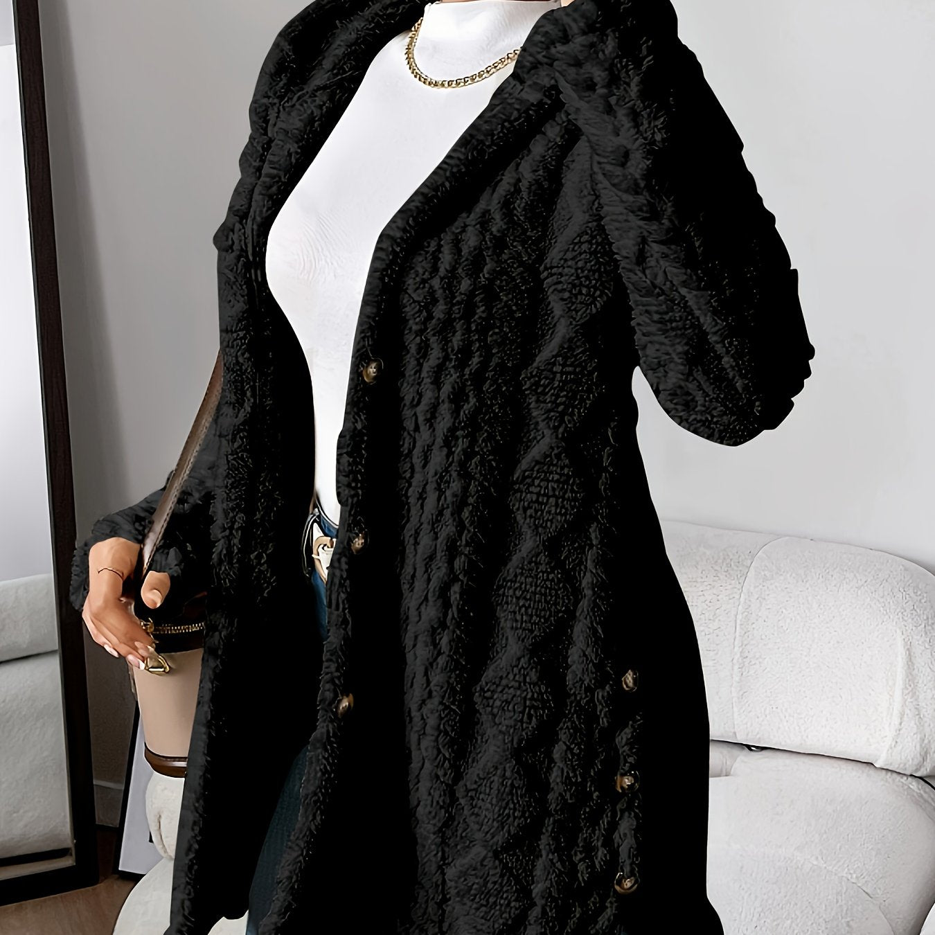 Sophie | Fluffy teddy hoodie coat