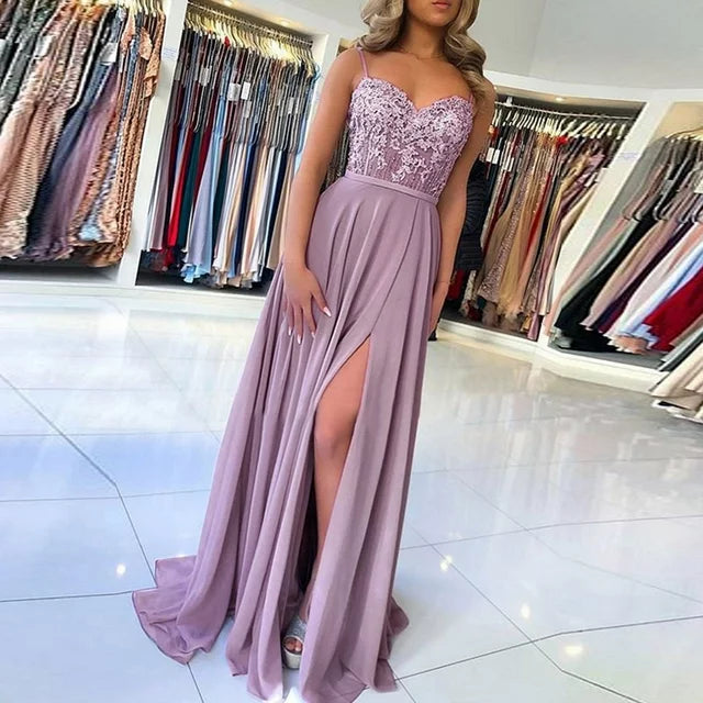 Sophie | Lace Dress with High Split