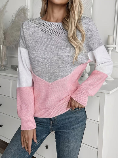 Sophie | Colourful Blocks Casual Jumper with Long Sleeves