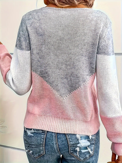 Sophie | Colourful Blocks Casual Jumper with Long Sleeves