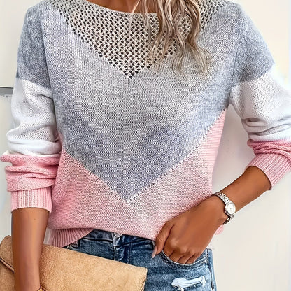 Sophie | Colourful Blocks Casual Jumper with Long Sleeves