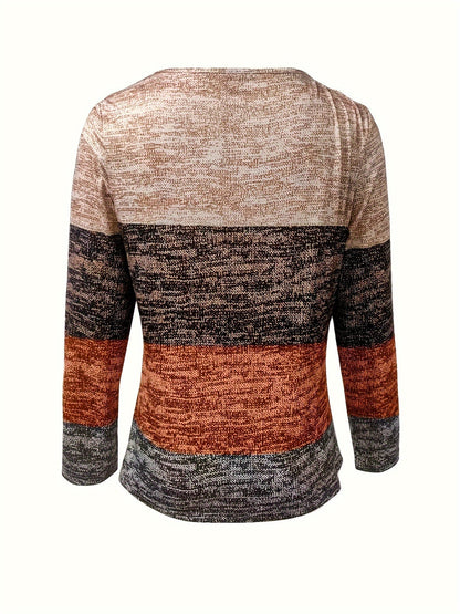 Sophie | Colourful Block Quarter Zip Long Sleeve T-Shirt