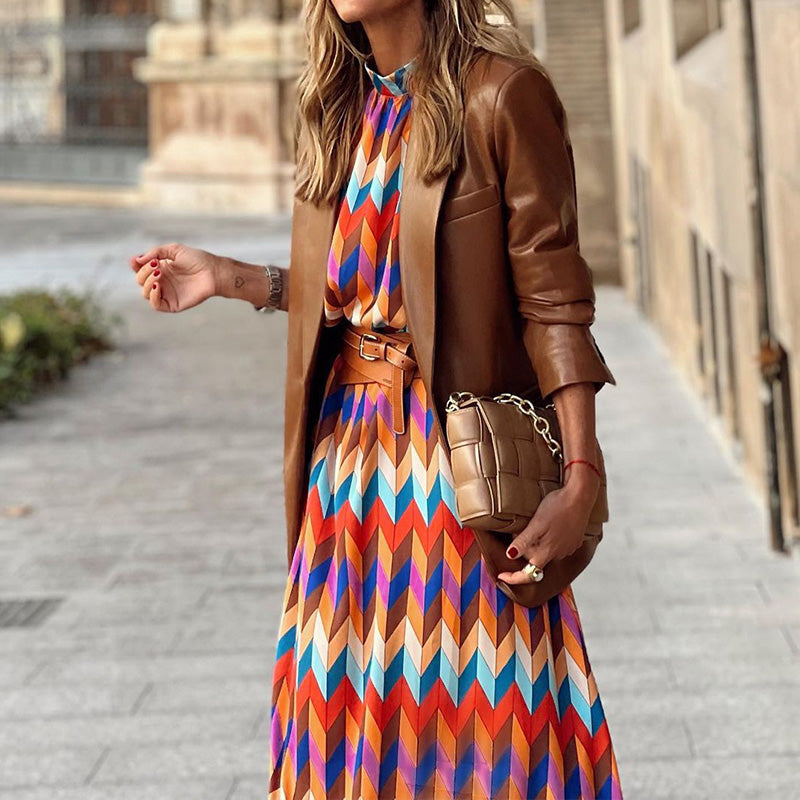 Sophie | Midi dress with colourful print