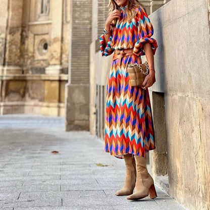 Sophie | Midi dress with colourful print