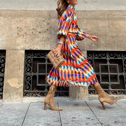 Sophie | Midi dress with colourful print