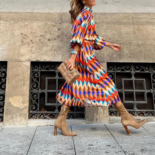 Sophie | Midi dress with colourful print