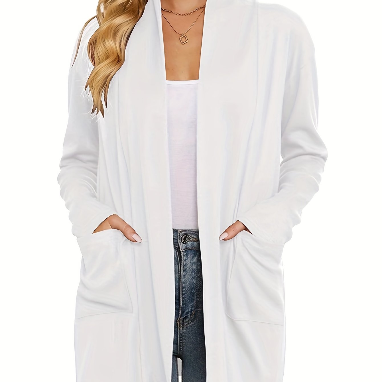 Sophie | Thick knitted casual cardigan with long sleeves and open front