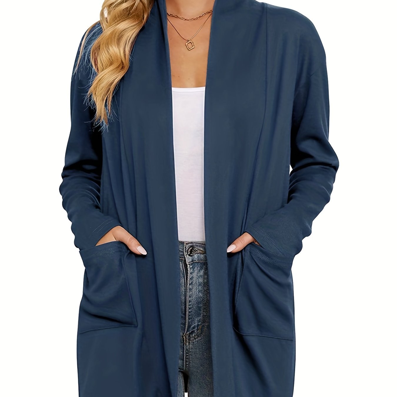 Sophie | Thick knitted casual cardigan with long sleeves and open front