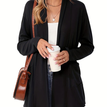 Sophie | Thick knitted casual cardigan with long sleeves and open front