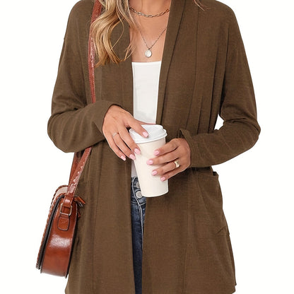 Sophie | Thick knitted casual cardigan with long sleeves and open front